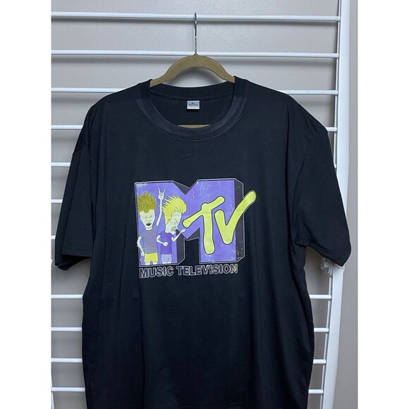Retro MTV Logo Cotton T-Shirt Beavis & Butthead Size XL - Picture 1 of 4